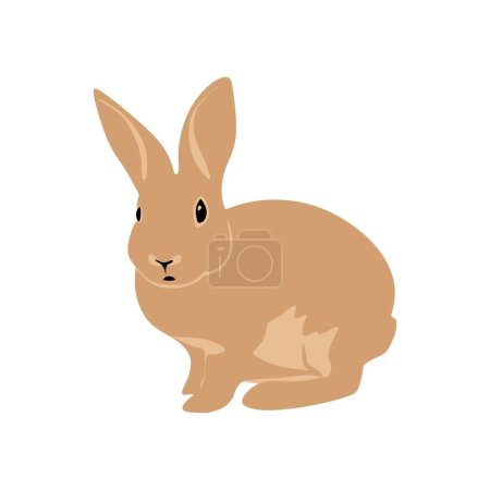 Téléchargez les illustrations : Cute baby rabbit cartoon icon. vector flat style design - en licence libre de droit