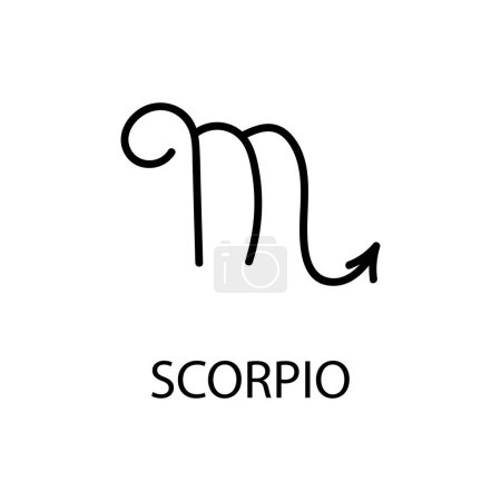 Illustration for Zodiac Scorpion Sign in linear style isolated. Scorpion zodiac symbol in minimal style. vector illustration - Royalty Free Image