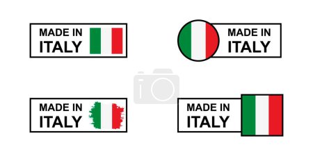 Photo for Set of made in the Italy labels, made in the Italy logo, Italian flag , Italian product emblem For art template design, page, mockup brochure style, banner, idea, cover, booklet, print, flyer, book - Royalty Free Image