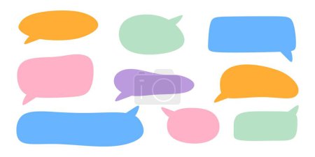 Illustration for Set of speech bubbles. hand-drawn speech bubbles collection. Empty blank comment. Talk chat speak message. Bubble speech Vector illustration. eps10 - Royalty Free Image