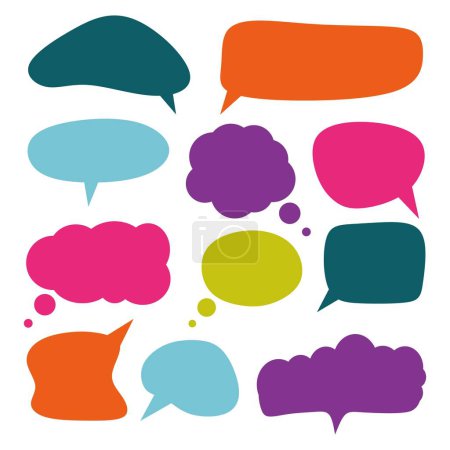 Illustration for Set speech bubbles. Different decorated speechs. hand drawn Speech bubbles . Vector eps10. - Royalty Free Image