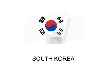 Ilustración de Corea del Sur bandera vector. Bandera de Corea del Sur sobre fondo blanco. Ilustración vectorial eps10 - Imagen libre de derechos