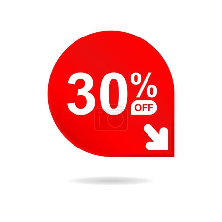 Ilustración de Special offer sale red tag. Discount offer price tag, retail promotion campaign symbol, sale promo marketing, 30% discount sticker, shopping day promotional offer. 30 percent off, vector eps10 - Imagen libre de derechos