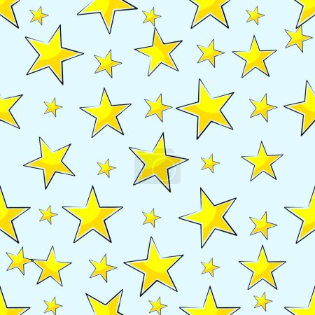 Téléchargez les illustrations : Modèle sans couture avec des étoiles. Illustration vectorielle - en licence libre de droit