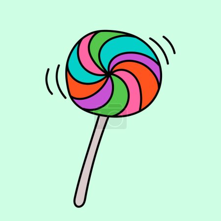 Téléchargez les illustrations : Sweet lollipop vector illustration - en licence libre de droit