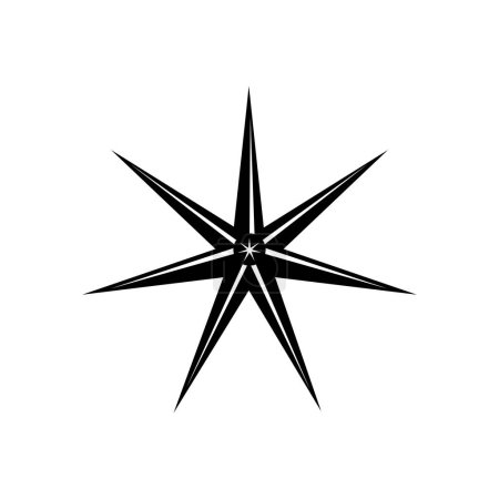 Ilustración de Icono de estrella, forma de vector. Signo de chispa de diseño abstracto. Silueta en blanco y negro. - Imagen libre de derechos