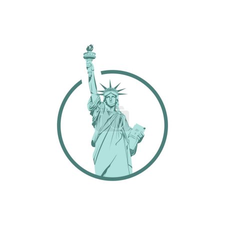 Téléchargez les illustrations : Statue de la liberté, illustration vectorielle - en licence libre de droit