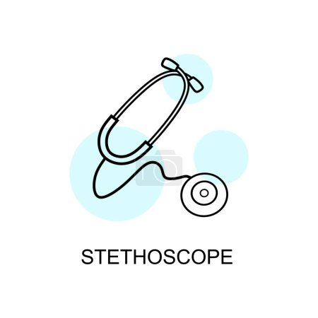 Illustration for Medical icon. simple illustration of stethoscope vector line - Royalty Free Image