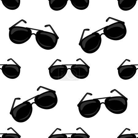 Illustration for Sun glasses Seamless pattern on white background. Seamless sun glasses in flat style. Sunglasses background. vector eps10. - Royalty Free Image