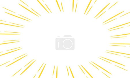 Ilustración de Sun rays background. The sun came out. Thin rays, lines diverge from the center of the oval. Vector illustration. Banner design element. Vintage style. Abstract explosion, motion speed - Imagen libre de derechos