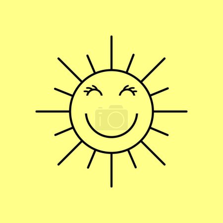 Téléchargez les illustrations : Icône du soleil. illustration vectorielle - en licence libre de droit