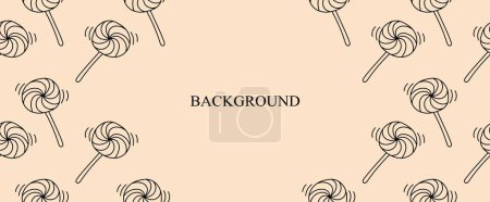 Illustration for Hand drawn doodle background with candy cane, vector illustration eps10 - Royalty Free Image