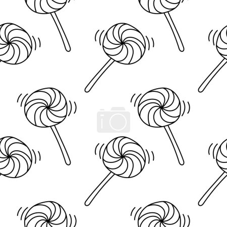 Téléchargez les illustrations : Sweet candy seamless pattern. Linear candy spiral Seamless pattern, background for print. Vector illustration - en licence libre de droit