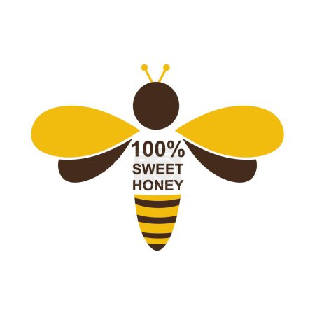 Ilustración de Diseño de ilustración de vector de plantilla de logotipo de abeja - Imagen libre de derechos
