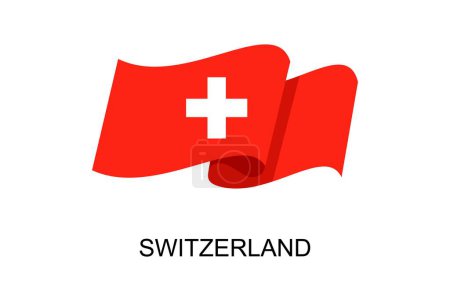 Ilustración de Suiza vector de la bandera. Bandera de Suiza sobre fondo blanco. Ilustración vectorial eps10 - Imagen libre de derechos