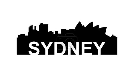 Ilustración de Abstract Sydneycity panorama with skyscrapers - Imagen libre de derechos