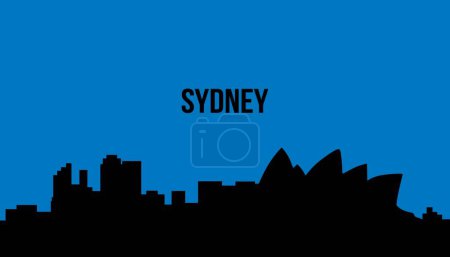 Téléchargez les illustrations : Abstract Sydneycity panorama with skyscrapers - en licence libre de droit