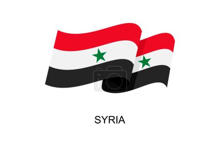 Illustration for Syria flag vector. Flag of Syria on white background. Vector illustration eps10. - Royalty Free Image