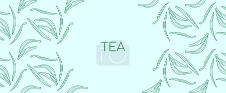 Illustration for Vector illustration of floral background with tea leaves - Royalty Free Image