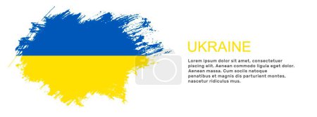 Illustration for Ukraine flag banner vector. - Royalty Free Image