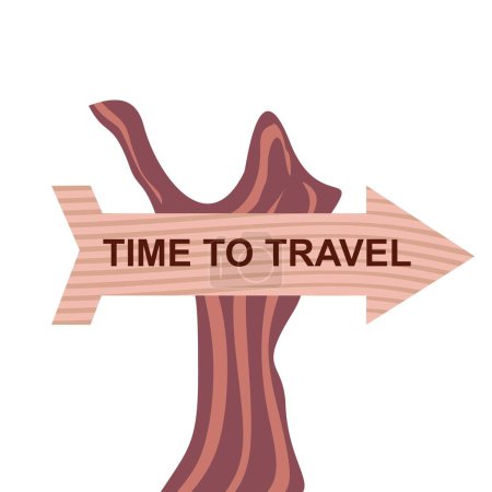 Ilustración de Road sign. isolated vector. Time to travel background - Imagen libre de derechos