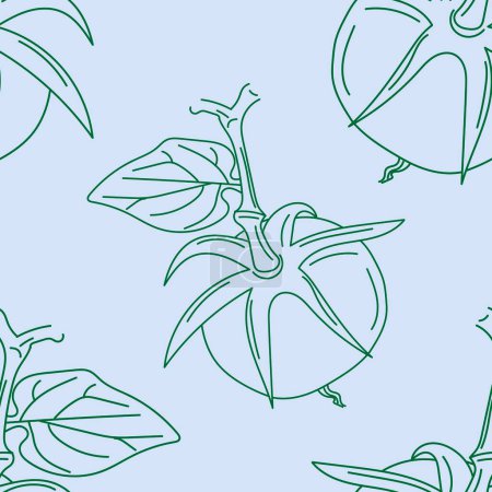 Illustration for Seamless pattern with hand drawn tomatoes - Royalty Free Image