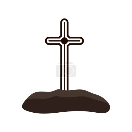 Ilustración de Tumba, lápida icono vector ilustración - Imagen libre de derechos
