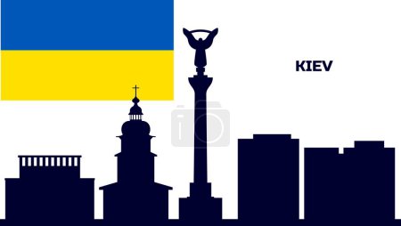Illustration for Ukraine flag vector. Flag of Ukraine and illustration of Stockholm - Royalty Free Image