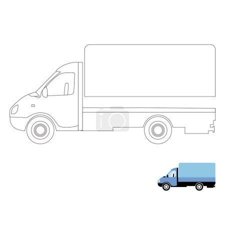 Téléchargez les illustrations : Illustration vectorielle d'un camion - en licence libre de droit