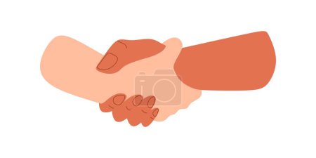 Téléchargez les illustrations : Deux mains se tenant l'une l'autre aident à soutenir le symbole Illustration vectorielle - en licence libre de droit