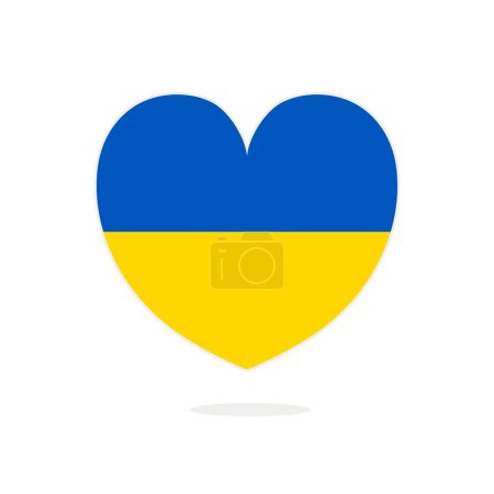 Ilustración de Ukraine heart flag, vector illustration on a white background - Imagen libre de derechos