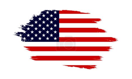 Téléchargez les illustrations : Drapeau vectoriel américain. Grunge United States Flag. Drapeau des États-Unis avec texture grunge. Illustration vectorielle - en licence libre de droit