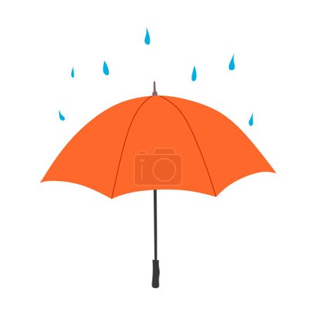 Illustration for Umbrella and rain, vector illustration - Royalty Free Image