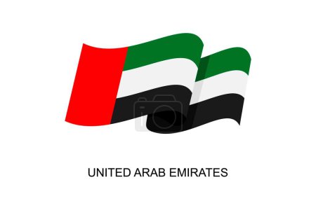 Illustration for United Arab Emirates flag vector. Flag of UAE on white background. Vector illustration eps10 - Royalty Free Image