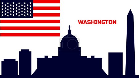 Téléchargez les illustrations : Silhouette de Washington. illustration vectorielle. - en licence libre de droit