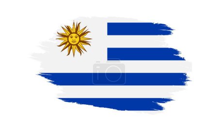 Téléchargez les illustrations : Drapeau vectoriel Uruguay. Grunge Uruguay Flag. Drapeau Uruguay avec texture grunge. Illustration vectorielle. - en licence libre de droit