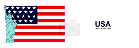 Téléchargez les illustrations : Etats-Unis d'Amérique illustration vectorielle drapeau - en licence libre de droit