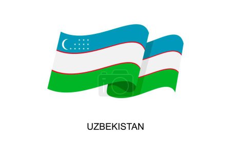 Illustration for Uzbekistan flag vector. Flag of Uzbekistan on white background. Vector illustration eps10. - Royalty Free Image