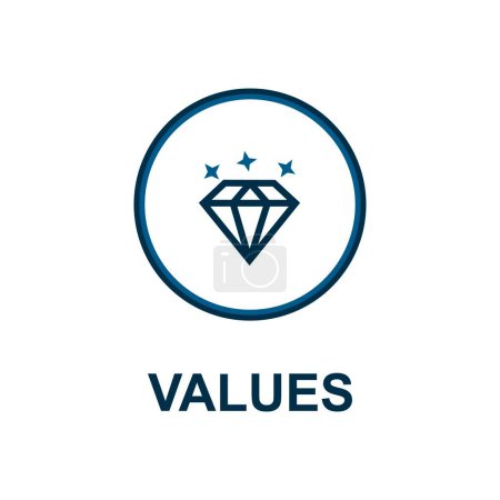 Téléchargez les illustrations : Values icon vector. isolated on white background. logo design concept - en licence libre de droit