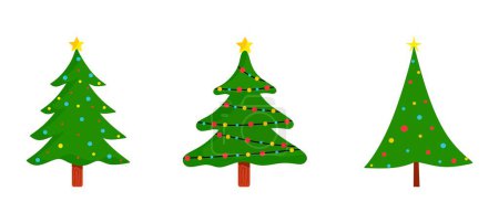 Illustration for Vector christmas trees set. - Royalty Free Image