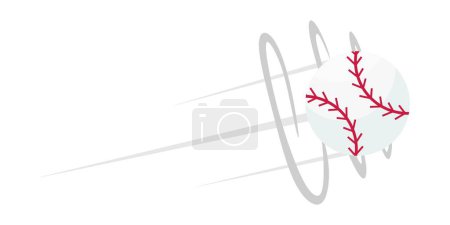 Ilustración de Ilustración vectorial de una pelota de béisbol en movimiento sobre fondo blanco. Pelota de béisbol aislada. vector eps10 - Imagen libre de derechos