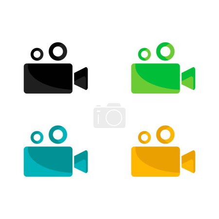 Illustration for Video camera icon. Movie camera icon. Film camera, movie camera icon. EPS 10 vector icon - Royalty Free Image