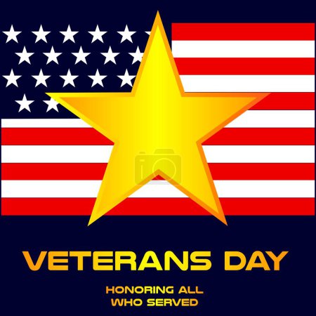 Illustration for Vector illustration of a background for veterans day - Royalty Free Image