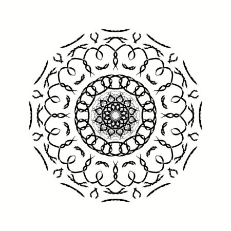 Illustration for Vintage circle on monogrome. Ornamental and Decoration symbol. Vintage circle for decor. - Royalty Free Image