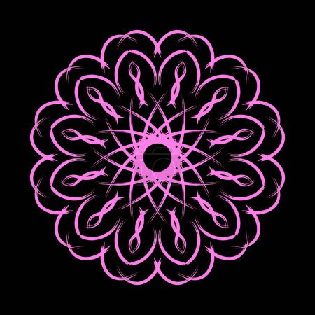 Illustration for Vintage Ornamental pink circle. Mandala symbol. Greeting cards. Wedding invitations. Retro style. Vector logo template, labels and badges - Royalty Free Image