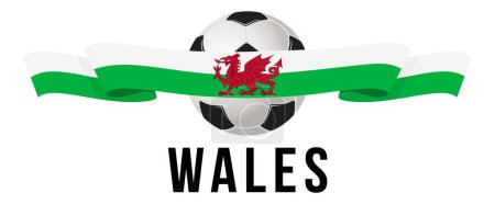 Illustration for Soccer ball with Wales flag - Royalty Free Image