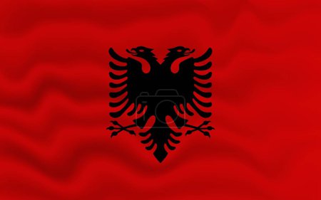 Téléchargez les illustrations : Drapeau ondulé de l'Albanie. Illustration 3d. - en licence libre de droit