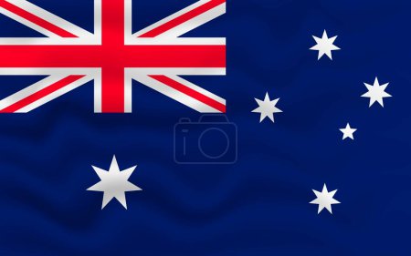 Ilustración de Flag of Australia waving in the wind. 3d rendering - Imagen libre de derechos
