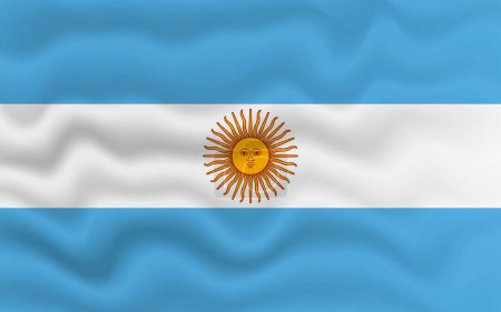 Illustration for Wavy flag of Argentina. 3d illustration. - Royalty Free Image