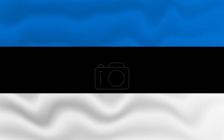 Téléchargez les illustrations : Drapeau ondulé de l'Estonie. Illustration 3d. - en licence libre de droit